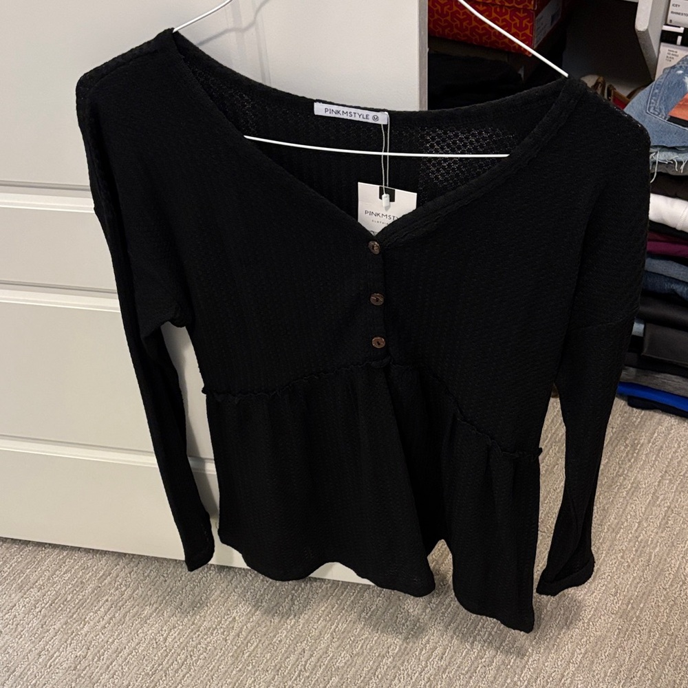NWT Black Women's Babydoll top